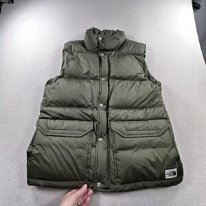 The North Face Jacket Mens Large Green Sierra Down Vest Quilted Puffer Snap